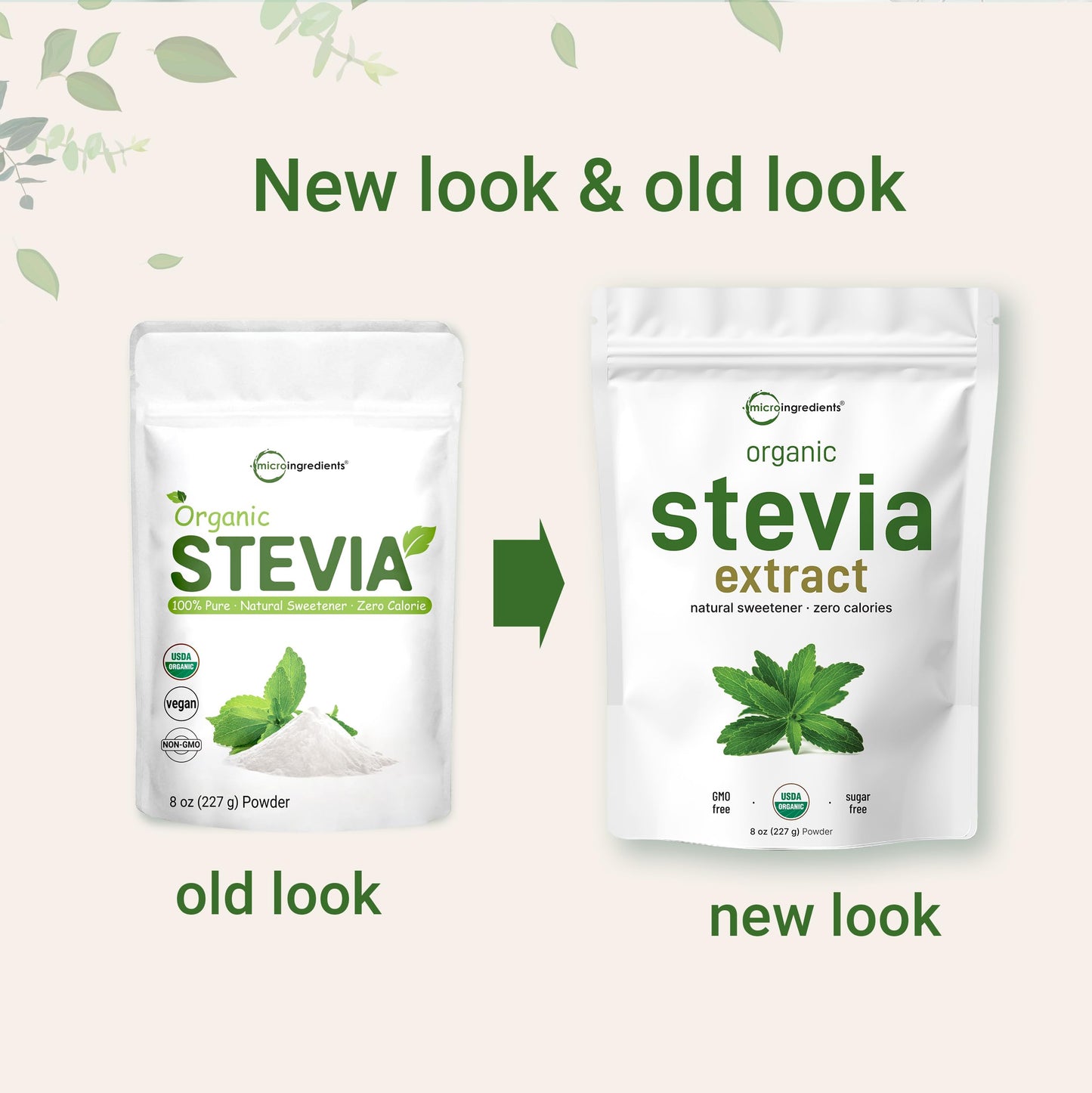 Pure Organic Stevia Powder, 8 Ounces, 1418 Serving, High Grade Stevia Green