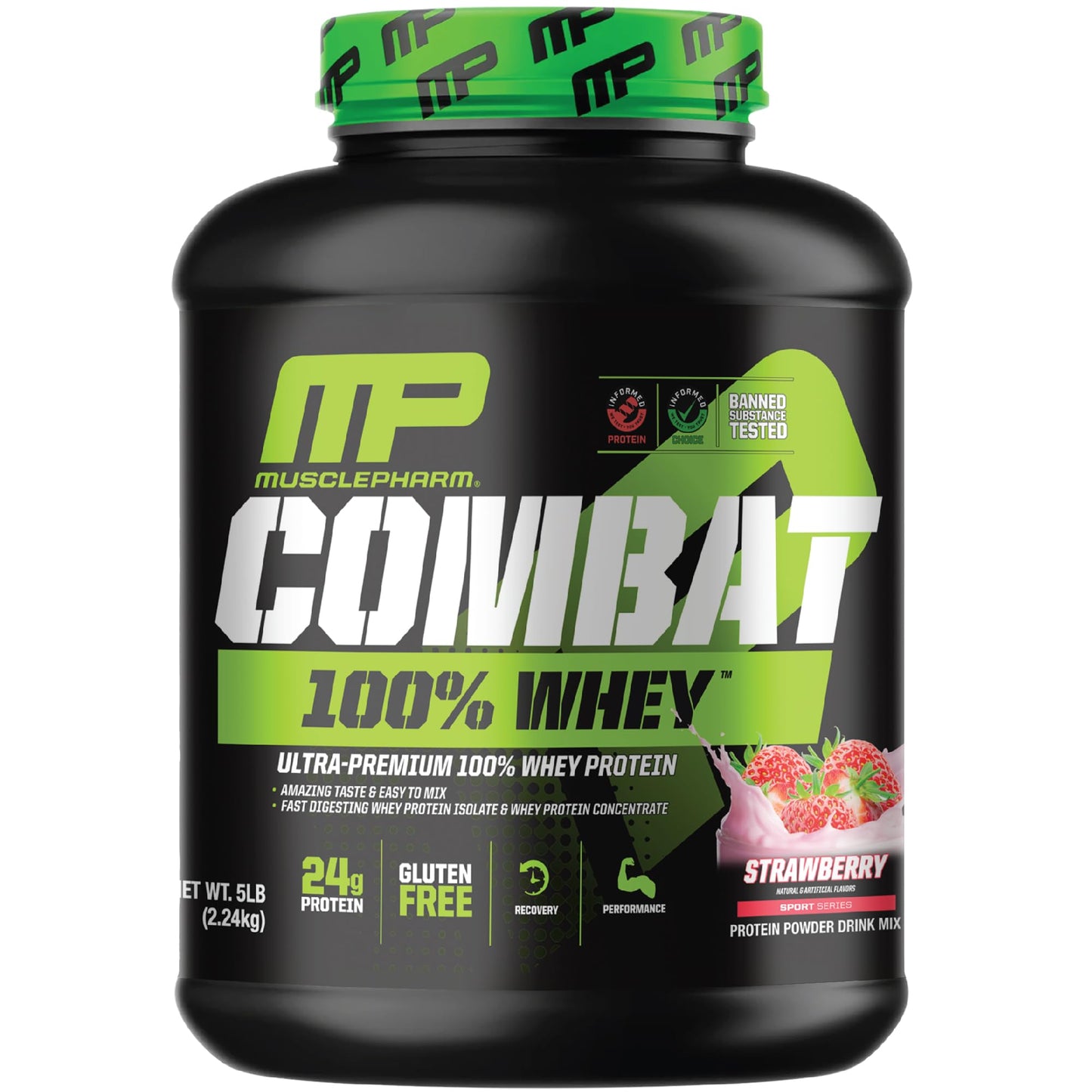 MusclePharm Combat 100% Whey Protein Powder, Strawberry Cream FlavorMusclePharm Combat 100% Whey Protein Powder, Strawberry Cream Flavor