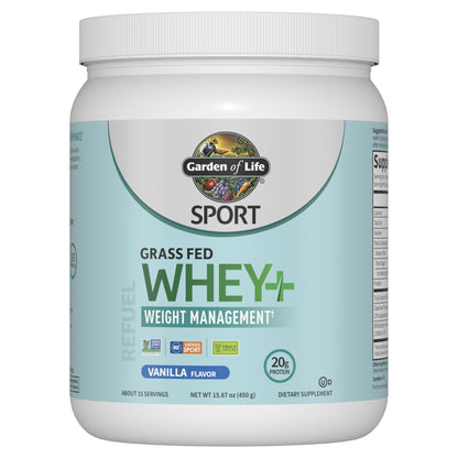 Garden of Life Sport Whey Plus Weight Management with Amino Energy - 20g of Grass 