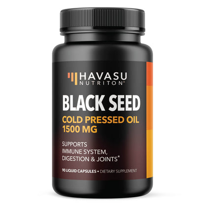 Black Seed Oil Nigella Sativa Cold-Pressed Capsules | 1500mg Black Cumin Seed Oil 