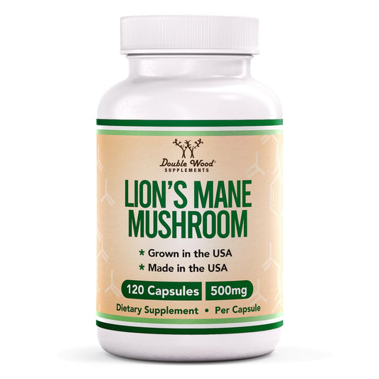 Lions Mane Supplement Mushroom Capsules (Two Month Supply - 120 Count) for Brain 