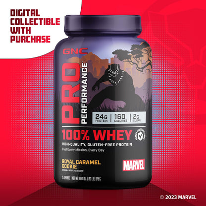 GNC Pro Performance 100% Whey - Marvel: Royal Caramel Cookie - 25 Servings