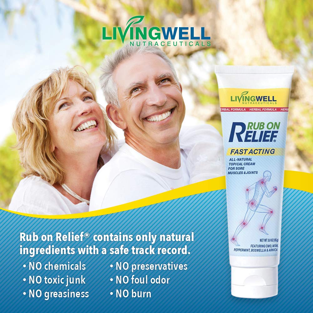 RUB ON RELIEF Fast Acting, Natural Joint and Ache Cream for Muscles, Neck, Back