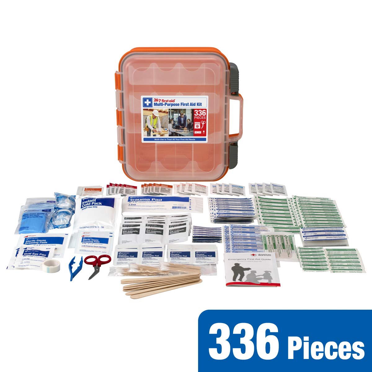 336 Piece First Aid Kit, Plastic Case