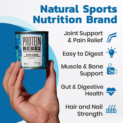 Protein Rebel - Run Easy Marine Collagen Powder for Running, Joint Support - Unflavoured Powder Collagen