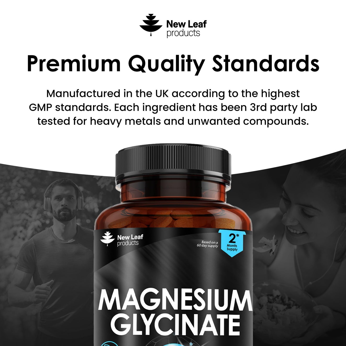 Magnesium Glycinate Supplements - 1040mg of Magnesium - 120 High Strength Capsules