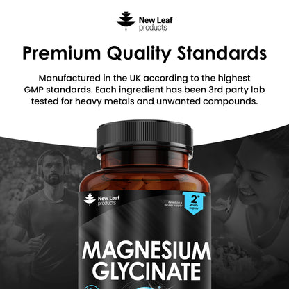 Magnesium Glycinate Supplements - 1040mg of Magnesium - 120 High Strength Capsules