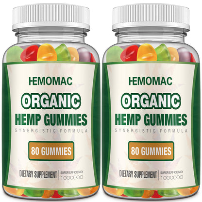 2 Packs Natural Hemp Gummies High Potency Pure Hemp Oil Advanced - Extra Strength 