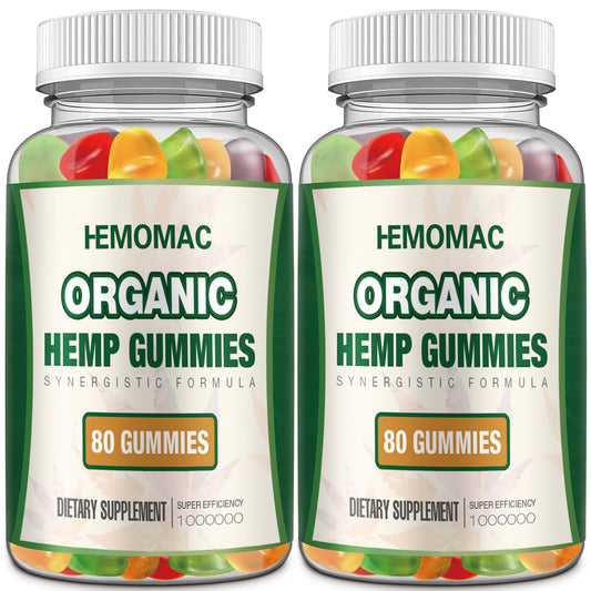 2 Packs Natural Hemp Gummies High Potency Pure Hemp Oil Advanced - Extra Strength 
