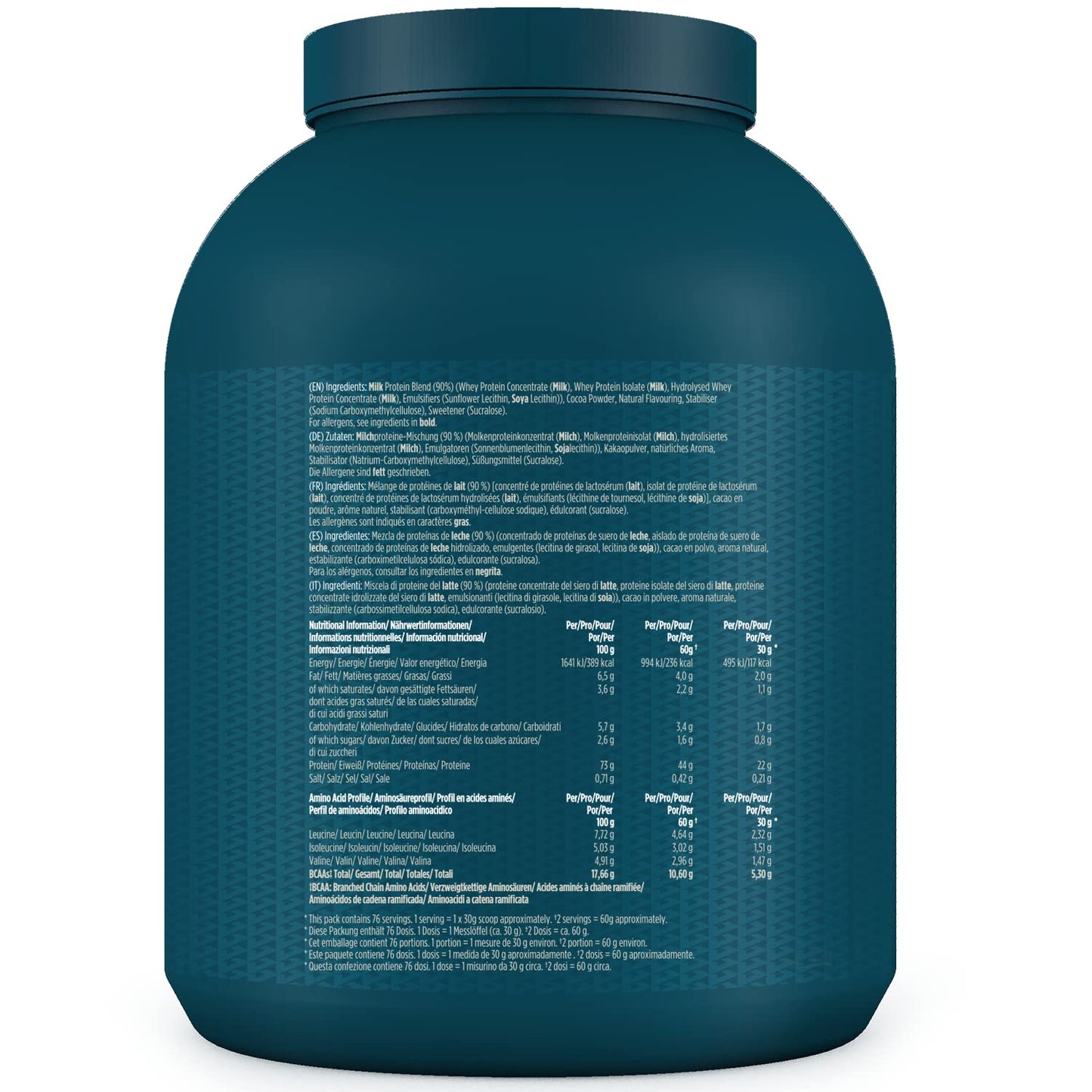 Kinetica Chocolate Whey Protein Powder | 2.27kg | 22g Protein per Serving | 76 Servings