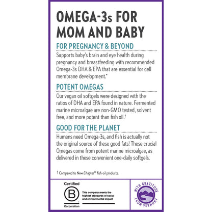 New Chapter Vegan Prenatal DHA, EPA, and DPA Supplement- Prenatal Vegan Omega-3