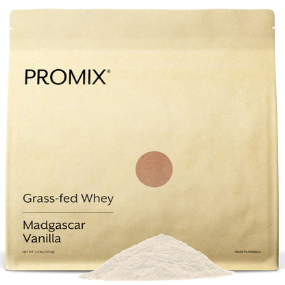 Promix Whey Protein Powder, Vanilla - 2.5lb Bulk - Grass-Fed & 100% All Natural 