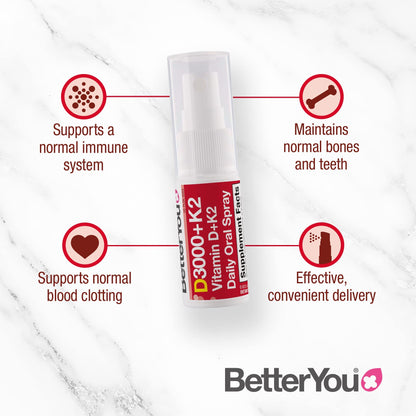 BetterYou D3000 + Vitamin D + K2 Spray 12ml