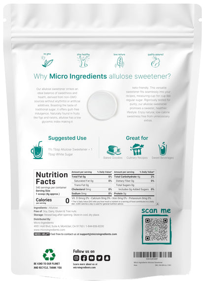 Allulose Sweetener, 3 Pounds (48 Ounces), Zero Calorie, Plant Based Sugar Alternative