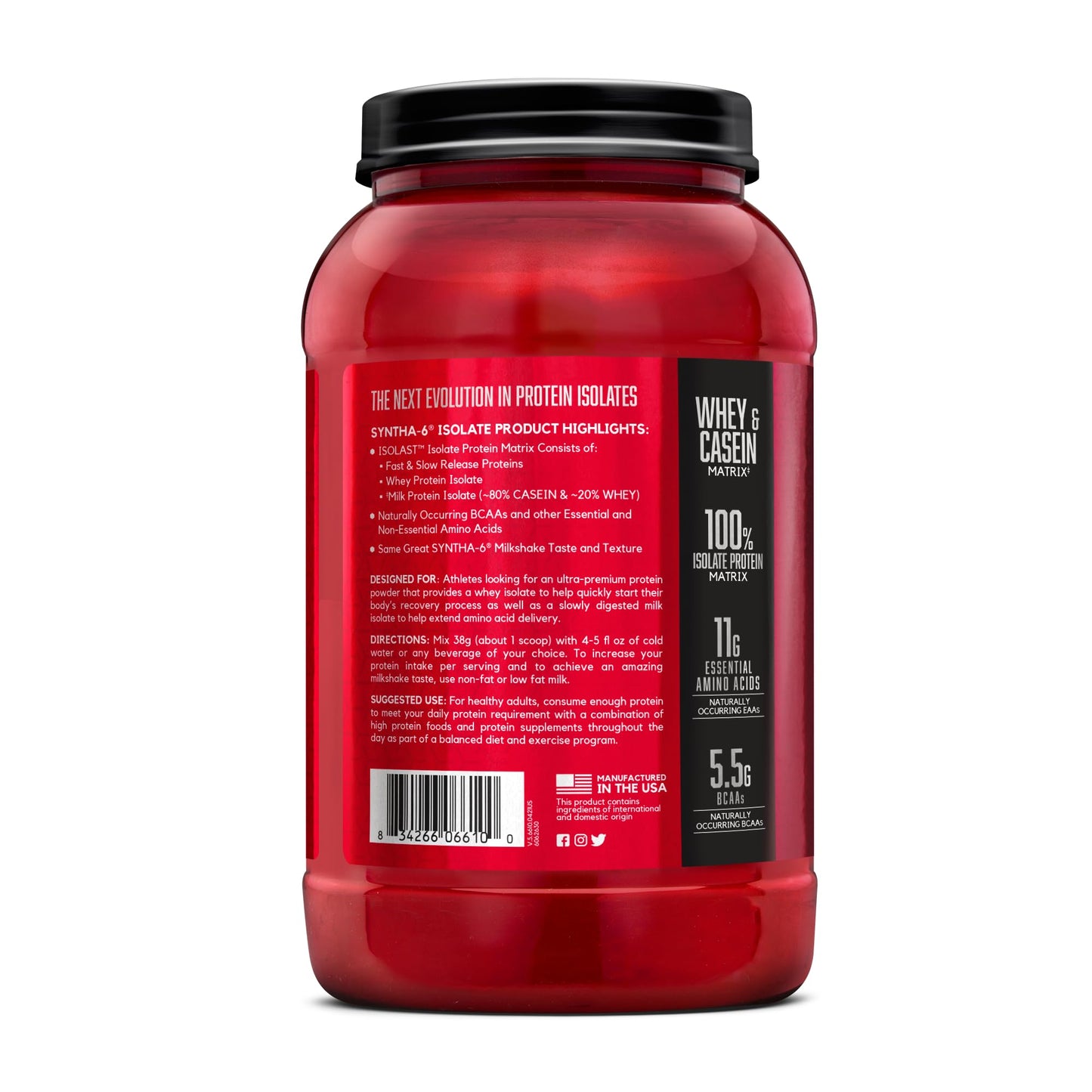 BSN SYNTHA-6 Isolate Protein Powder, Vanilla Protein Powder with Whey Protein Isolate