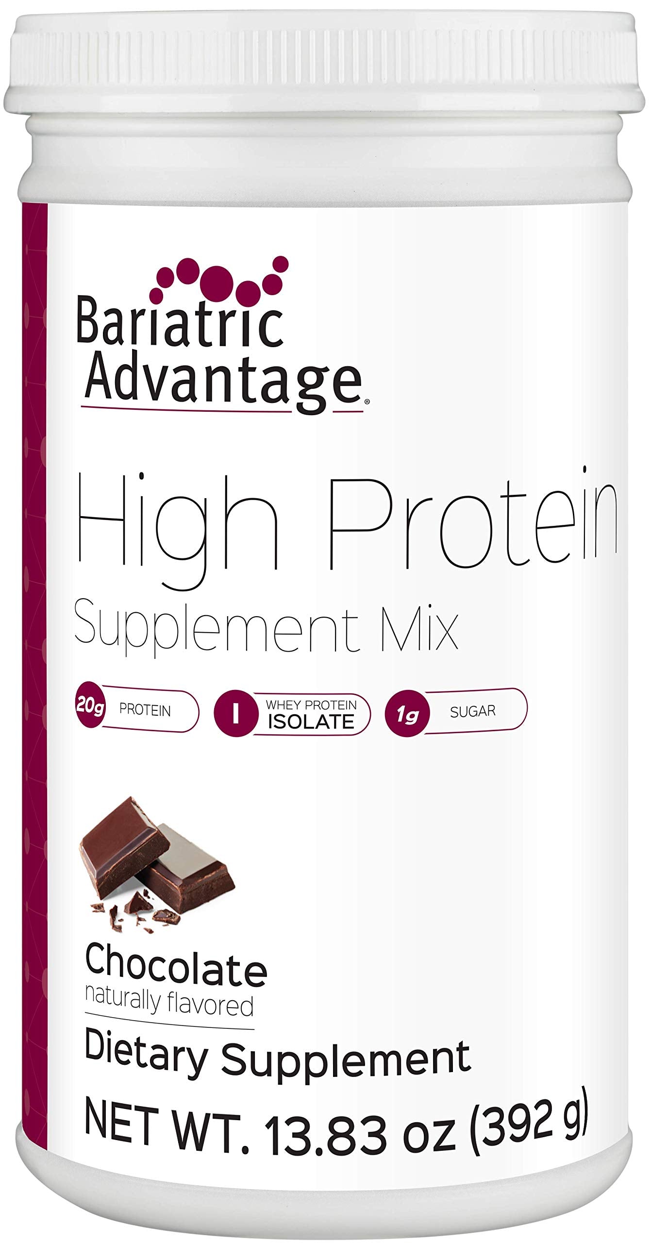 Bariatric Advantage High Protein Supplement Mix, 20 Grams Whey Protein Isolate Low Sugar