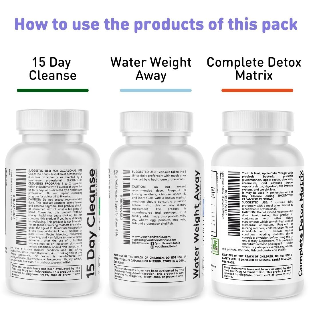 3pk Detox Cleanse Kick Off Weight Management | Colon Cleanser + Water