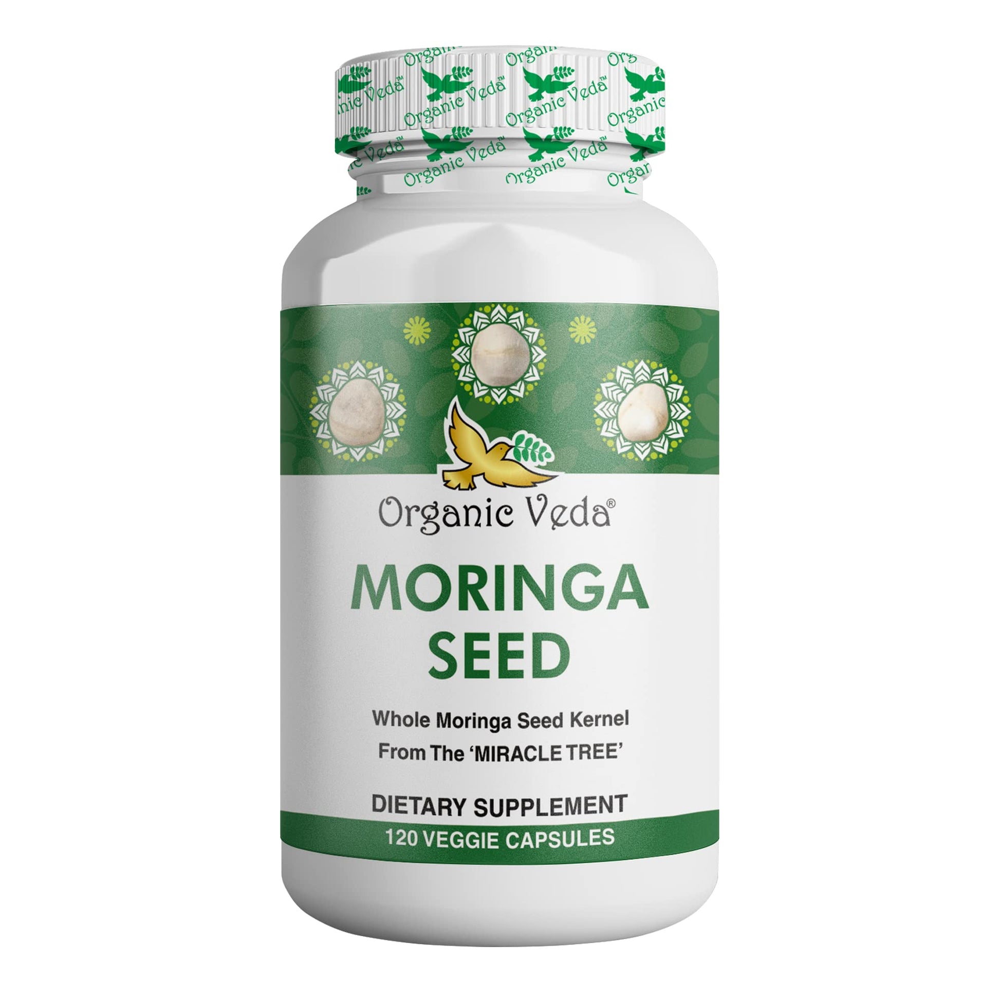 Organic Veda Moringa Seed Capsules - Pure Organic Moringa Capsules Seed Powder 