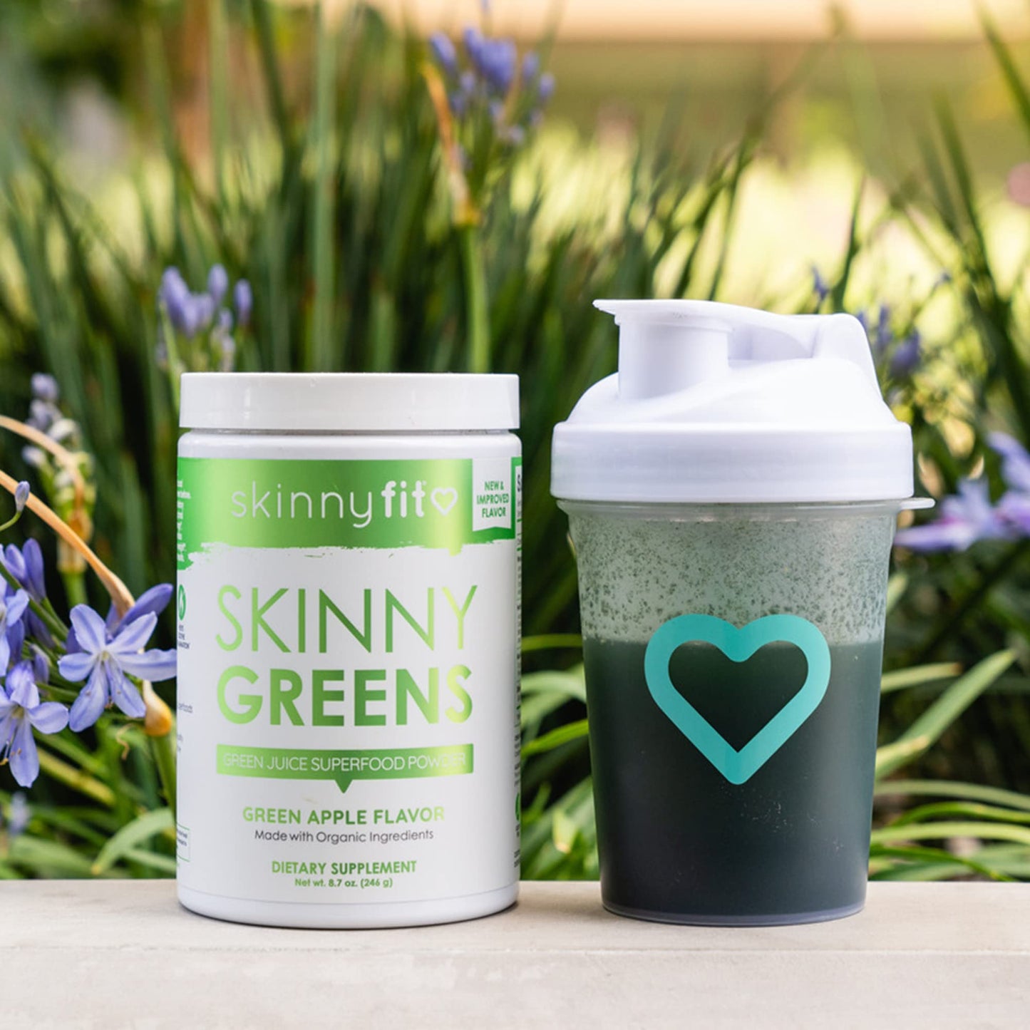 SkinnyFit Skinny Greens, Green Juice Superfood Powder, Green Apple Flavor, Natural Energy