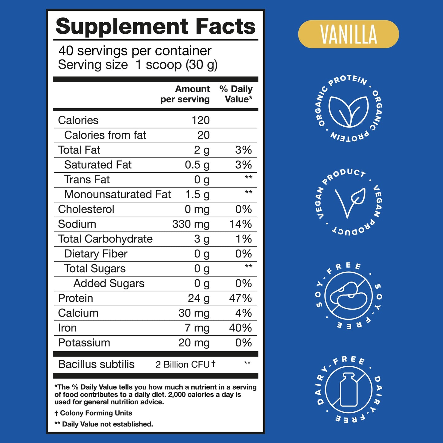 BIRDMAN Falcon Vegan Protein Powder Organic, Stevia & Sugar Free, Plant Based Protein