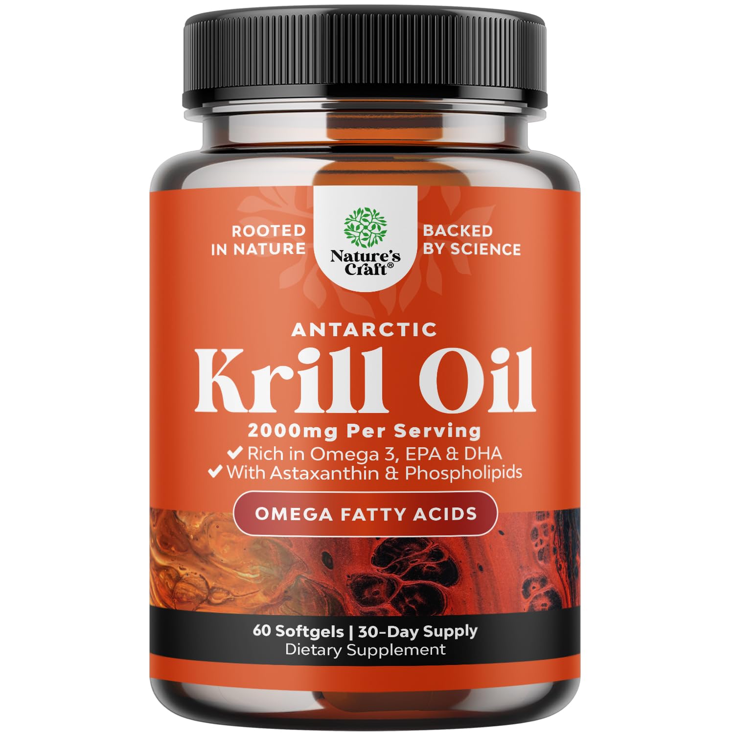 Antarctic Krill Oil 2000mg Softgels Per Serving - Omega 3 Krill Oil Supplement 