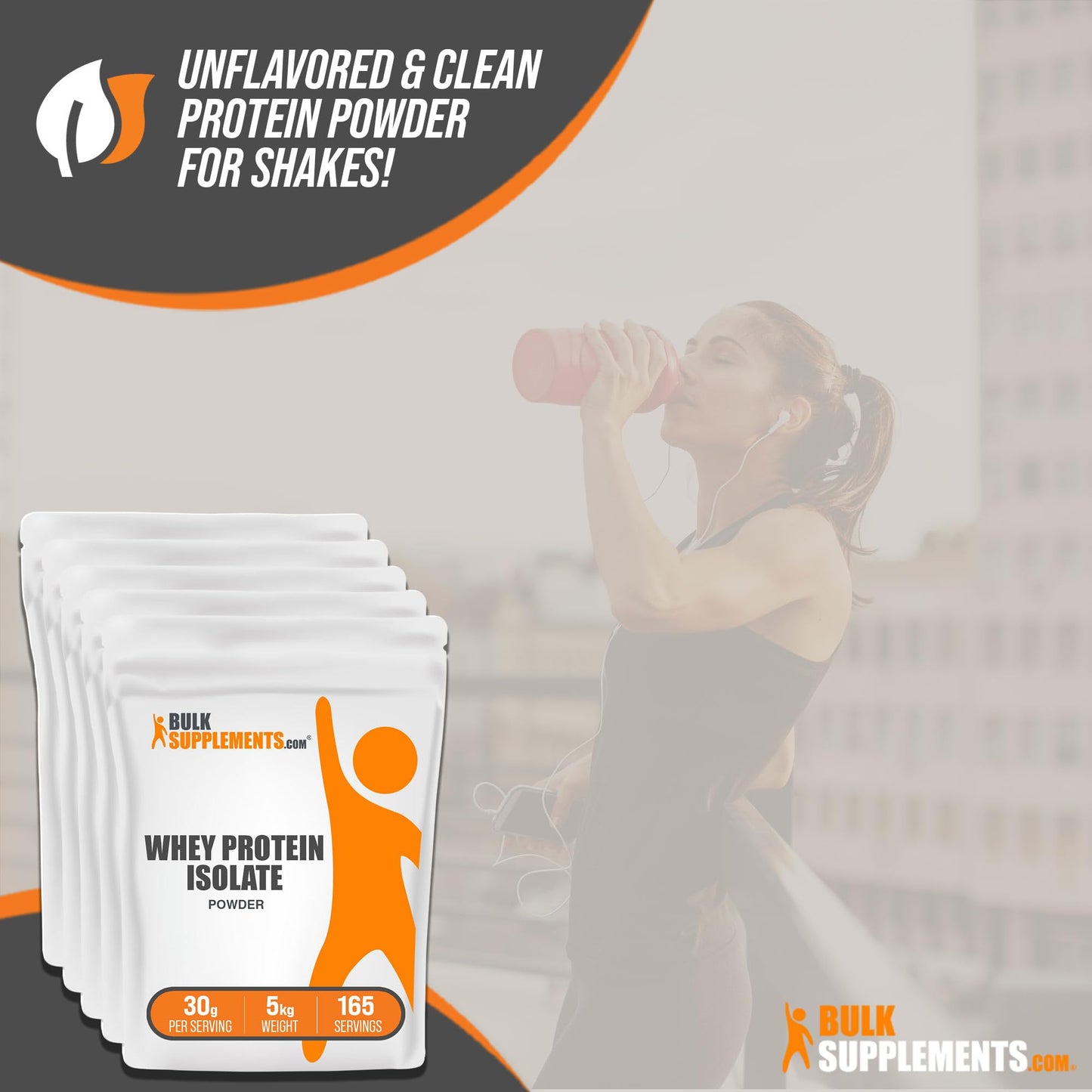 BULKSUPPLEMENTS.COM Whey Protein Isolate Powder - Unflavored Protein Powder