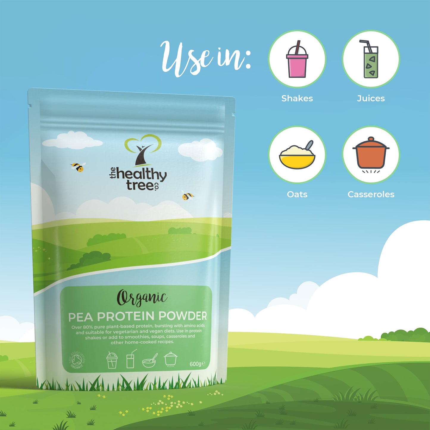 Organic Pea Protein Powder - European Vegan Protein Powder by TheHealthyTree Company