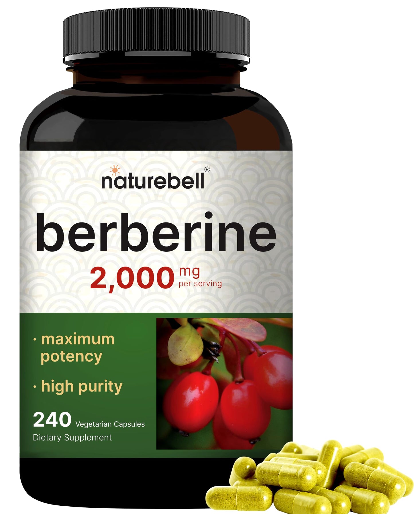 Berberine Supplement 500mg Per Capsule (2,000mg Per Serving) | 240 Veggie Capsules