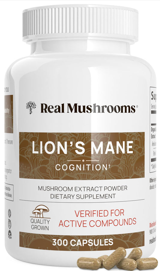 Real Mushrooms Lion’s Mane Capsules - Organic Lions Mane Mushroom Extract