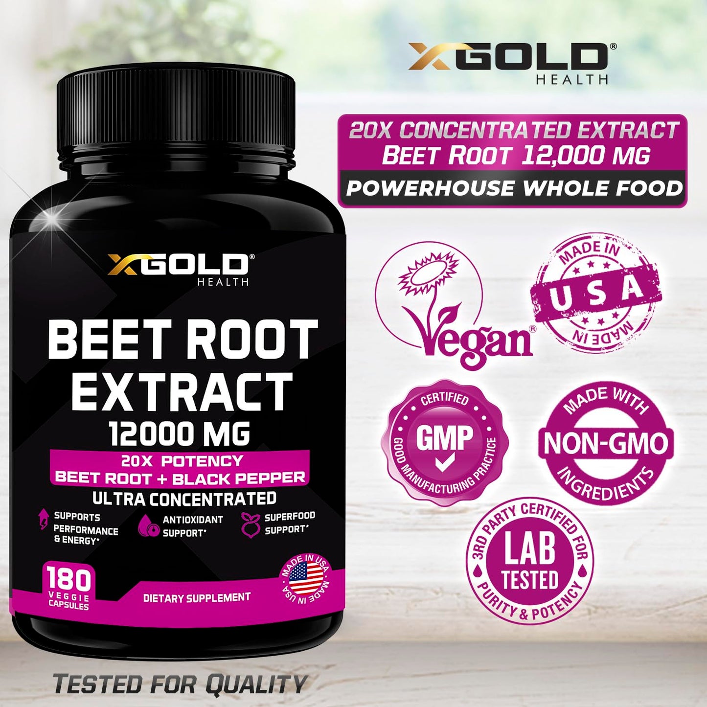 Beet Root Extract Capsules - 12000mg 20x Concentrated Beet Root Capsules Supplement