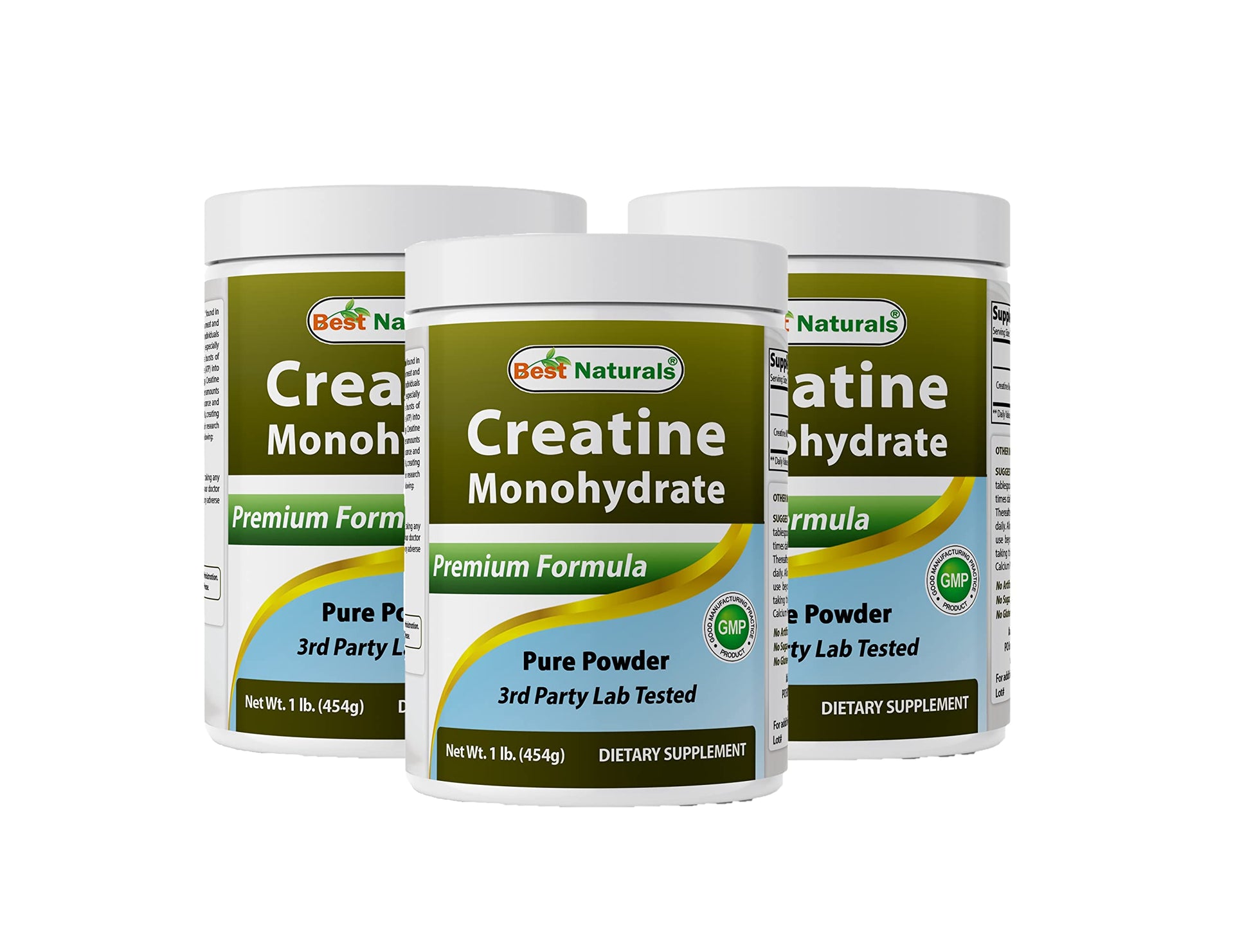 Best Naturals Creatine Monohydrate 1 Lb Pure Powder (1 LB (Pack of 3))