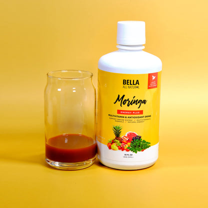 Bella All Natural Moringa Juice Energy Plus - Multivitamin and Antioxidant Drink - 32oz