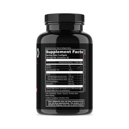 Jocko Fuel Antarctic Krill Oil Omega 3 Fatty Acid Supplements DHA & EPA - 1000mg Softgel