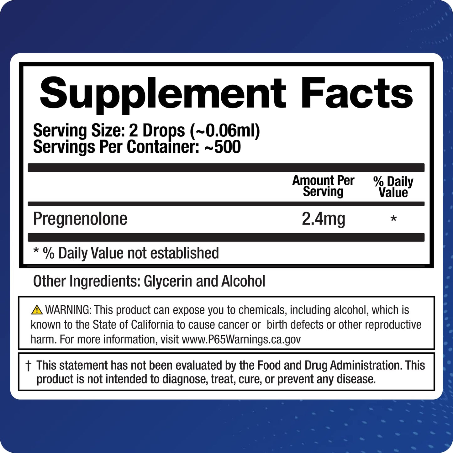 BioMatrix Pregnenolone 2.4 mg Per Dose, 1,200 mg Total (Equivalent to 3,000 mg of Oral