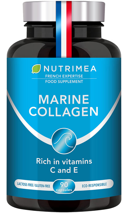 Pure Marine Collagen (900mg) - Enriched with Vitamins C and E – Patented Premium Type I & II Hydrolysed Collagen