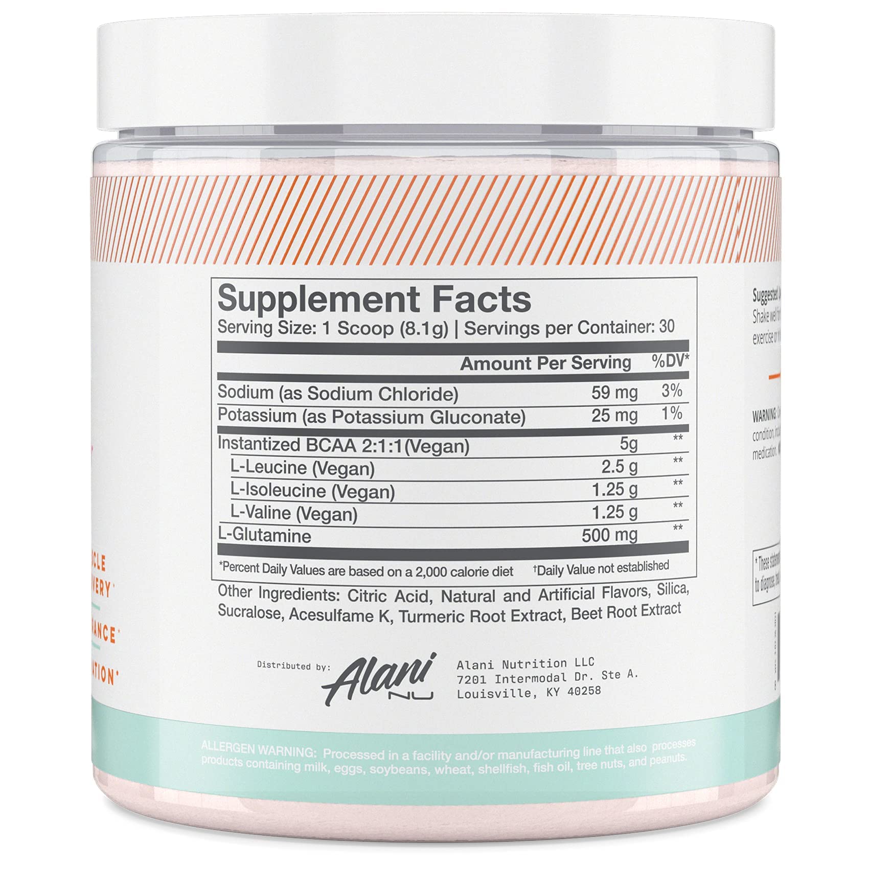 Alani Nu Rainbow Candy Pre Workout and BCAA Sour Peach Rings Post Workout Powder Bundle | L-Theanine, Beta-Alanine, Citrulline | Branch Chain Essential Amino Acids | 30 Servings per Container