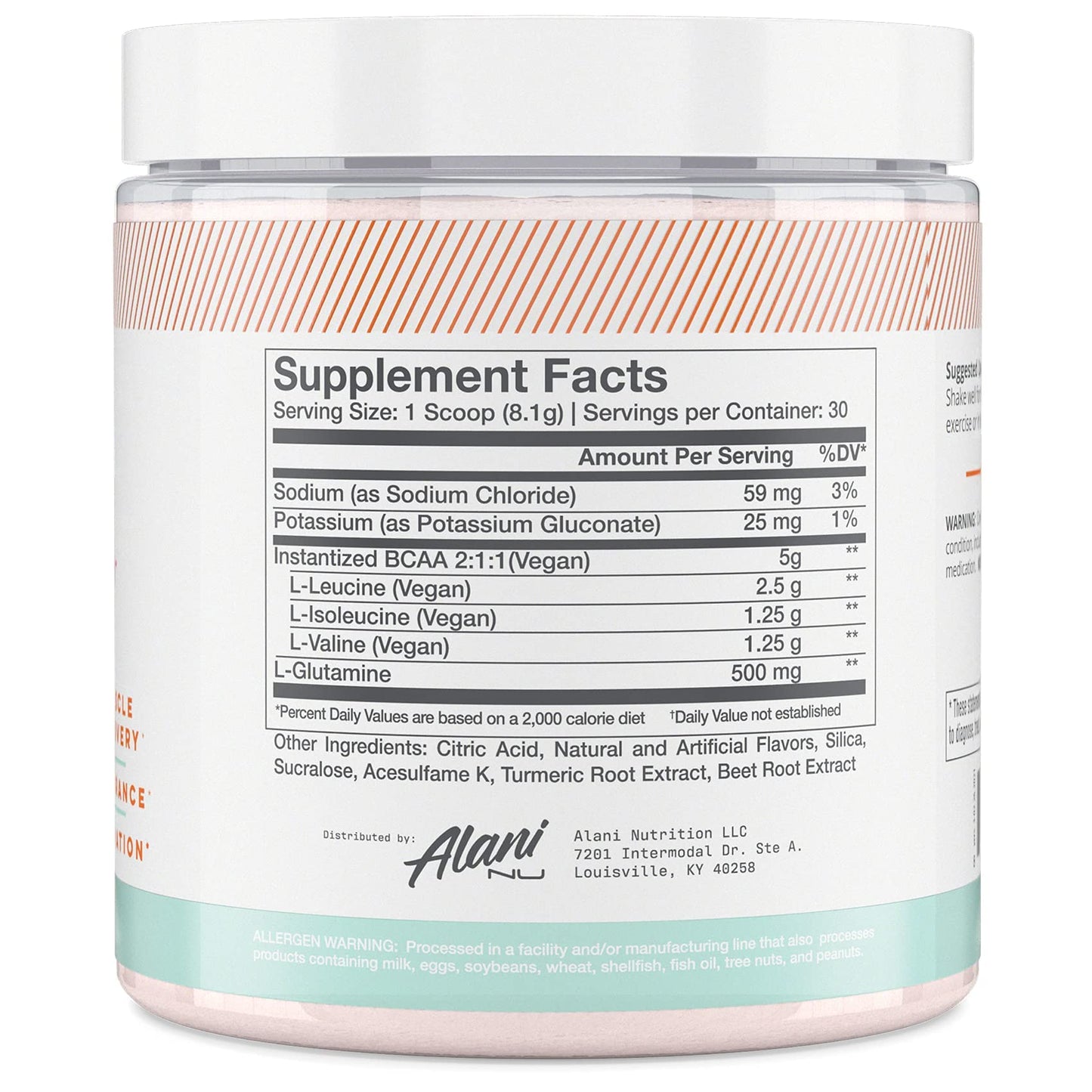 Alani Nu Breezeberry Pre Workout and BCAA Sour Peach Rings Post Workout Powder Bundle | L-Theanine, Beta-Alanine, Citrulline | Branch Chain Essential Amino Acids | 30 Servings per Container