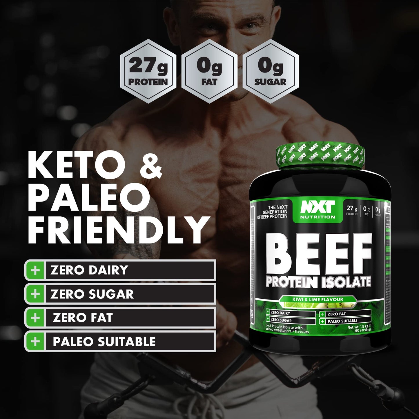 NXT Nutrition Beef Protein Isolate Powder - Protein Powder High in Natural Amino Acids