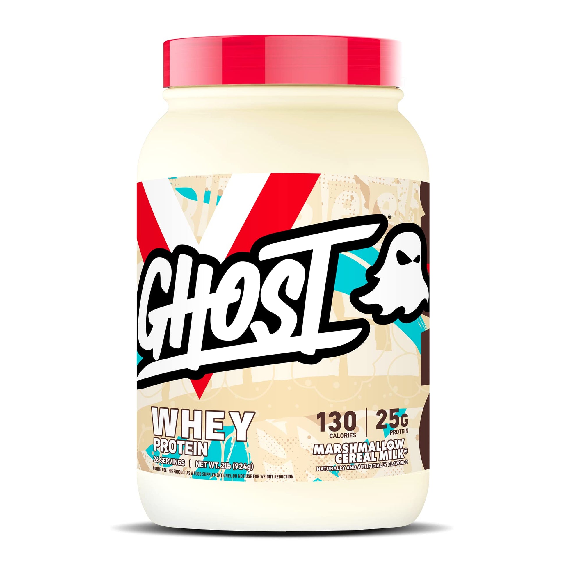 GHOST Whey Protein Powder, Marshmallow Cereal Milk - 2LB Tub, 25G of Protein 