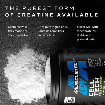 MuscleTech Cell-Tech Creactor Creatine HCl Powder | Post Workout Muscle