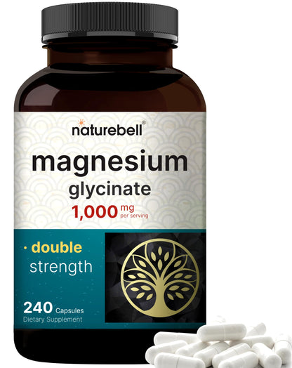 NatureBell Magnesium Glycinate Supplement 1,000mg | 500mg Per Capsule, 240 Pills