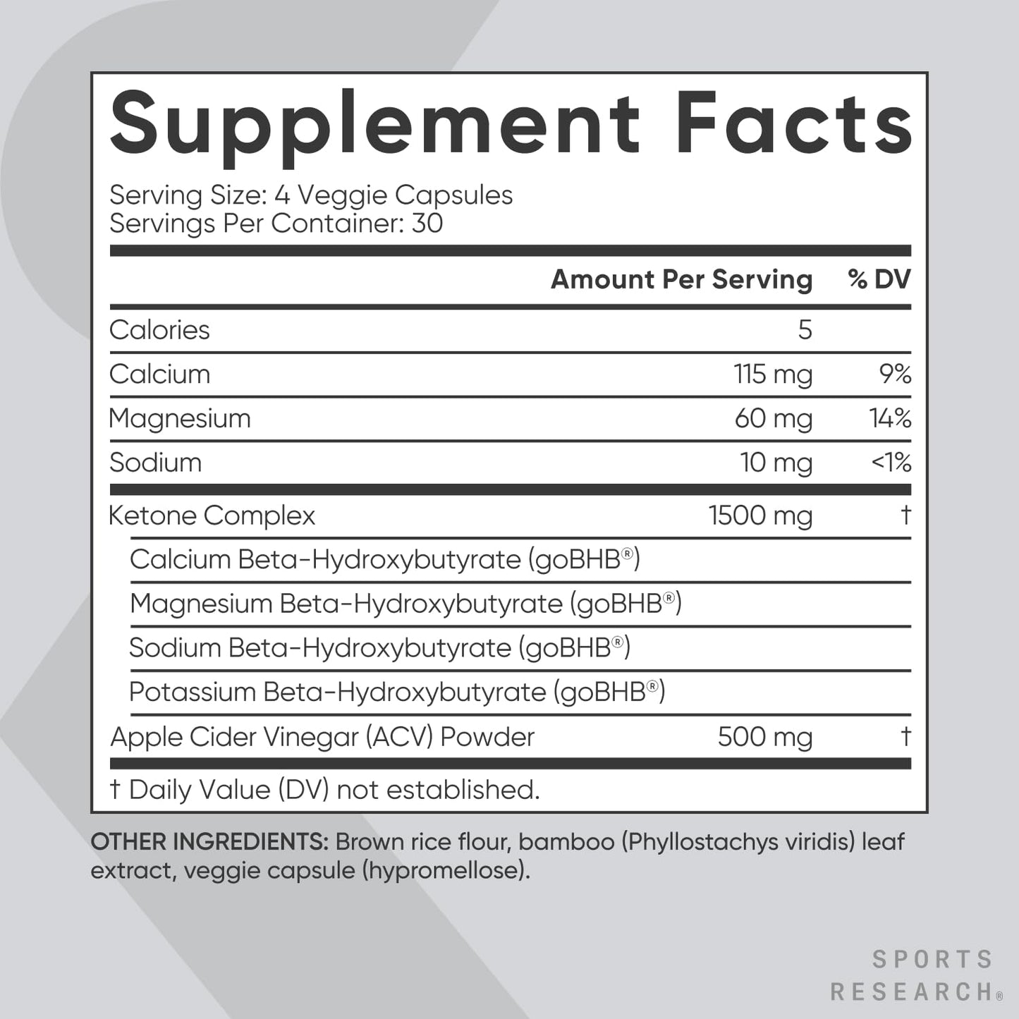 Sports Research® Keto ACV Capsules - Diet Kit System with 500mg of Apple Cider Vinegar