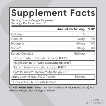 Sports Research® Keto ACV Capsules - Diet Kit System with 500mg of Apple Cider Vinegar