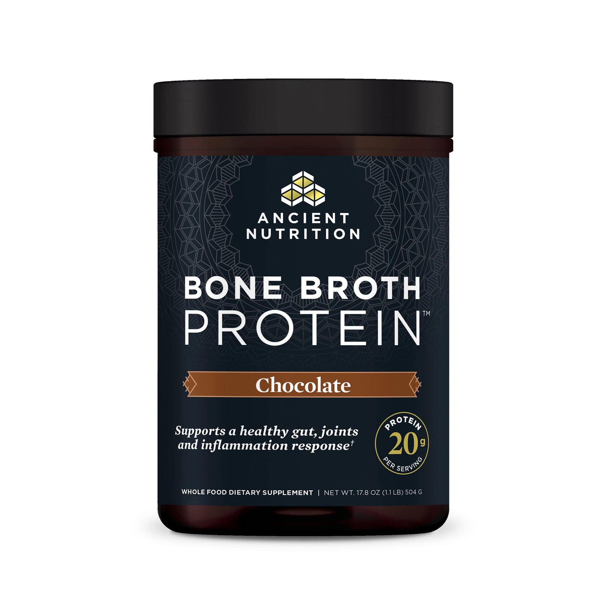 Ancient Nutrition Protein Powder Made from Real Bone Broth, Chocolate, 20g Protein 