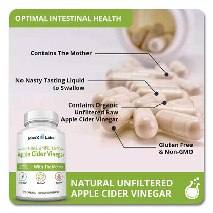 Apple Cider Vinegar Capsules with The Mother - Healthy Keto Diet Supplements