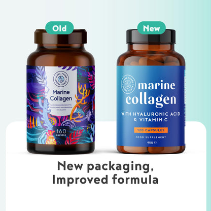 Marine Collagen Capsules 2200mg - Enhanced with Hyaluronic Acid and Vitamin C