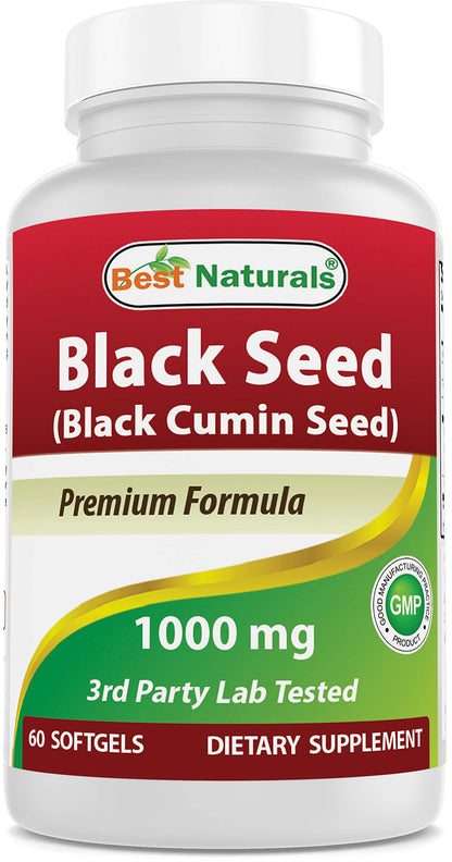 Best Naturals 2 Packs Black Seed Oil Capsules 1000 mg (Non-GMO) Nigella Sativa