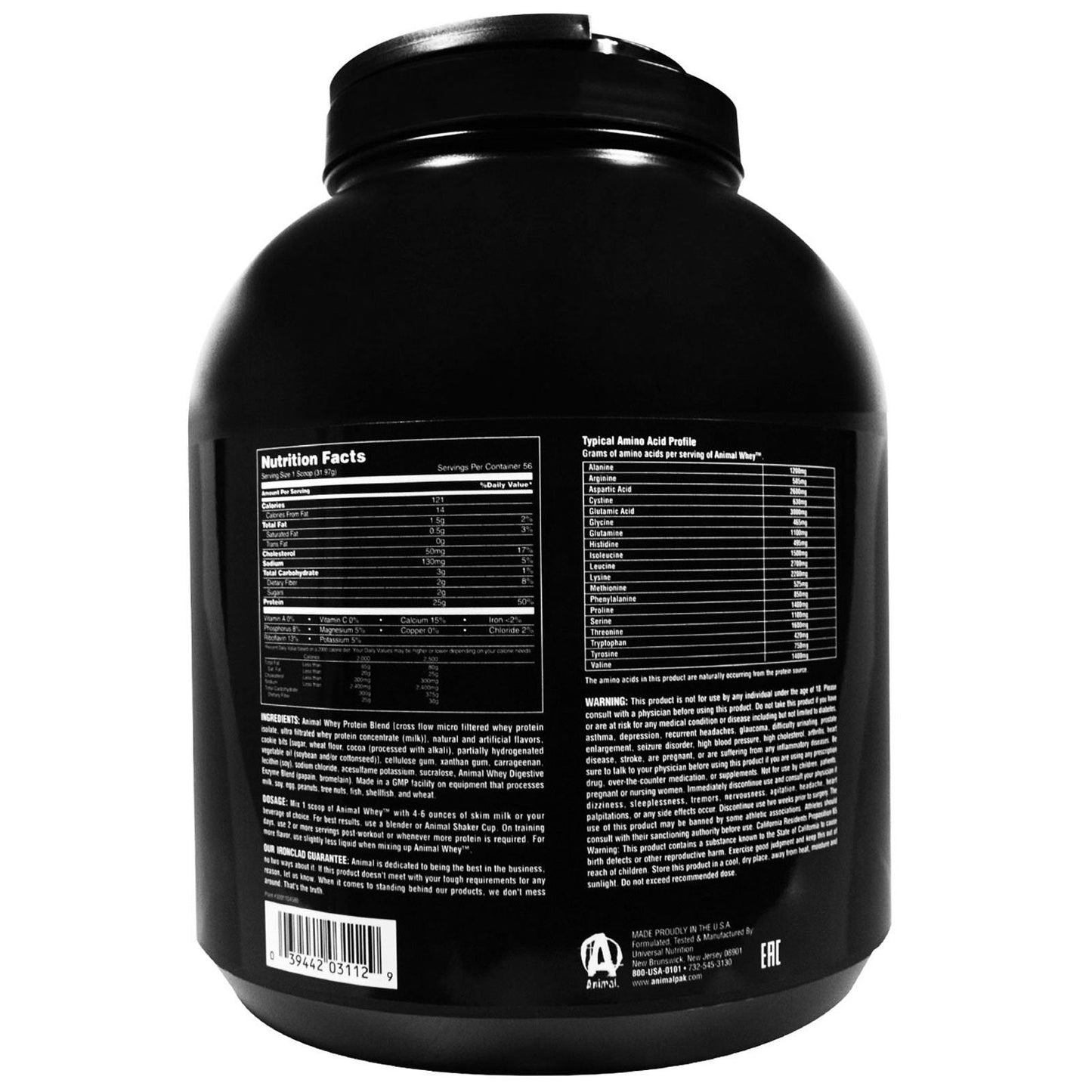 Animal Whey Isolate Protein Powder, Loaded for Post Workout and Recovery, Cookies