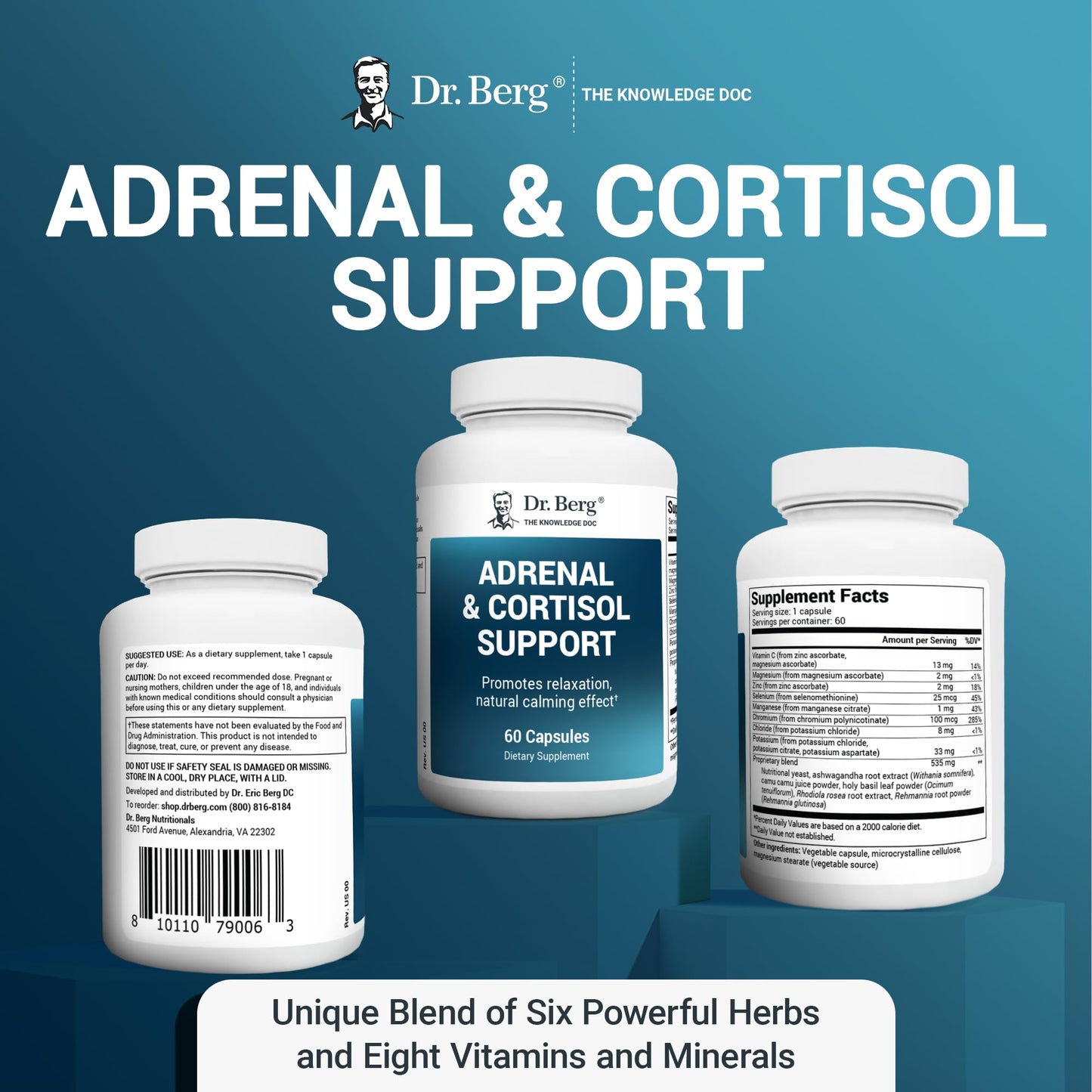 Dr. Berg Adrenal & Cortisol Supplement New Formula - Adrenal Supplement & Cortisol