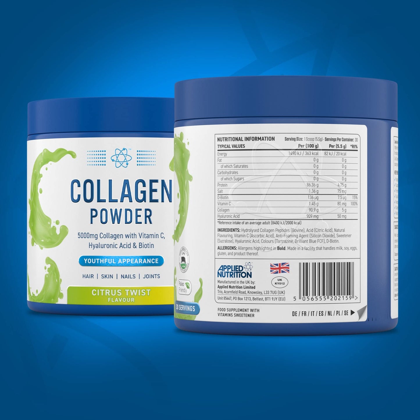 Applied Nutrition Collagen Powder - Citrus Twist Flavour - 5000mg Hydrolysed Bovine Flavoured